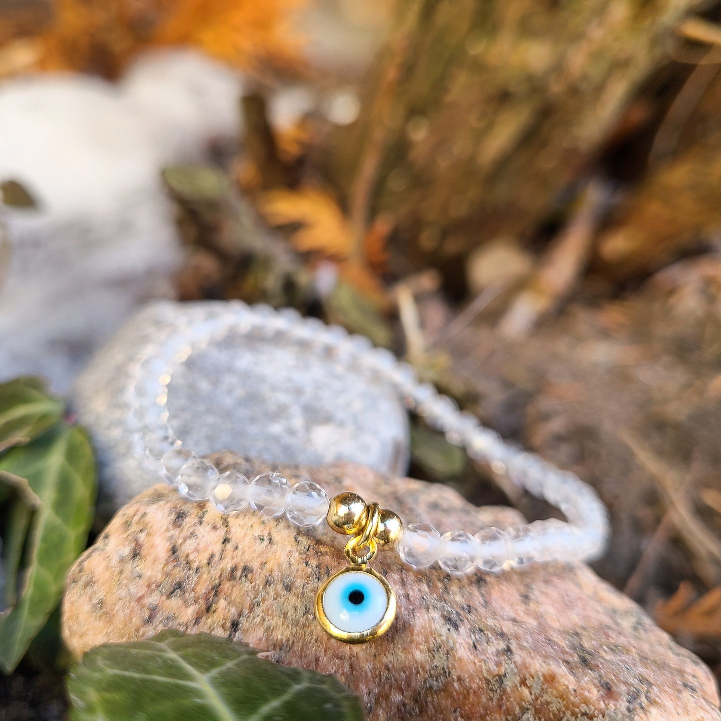 Clear Quartz Evil Eye