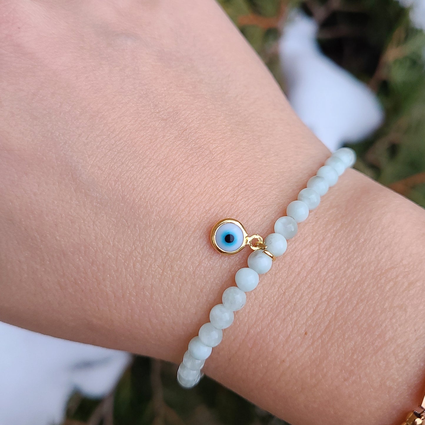 Green Angelite Evil Eye