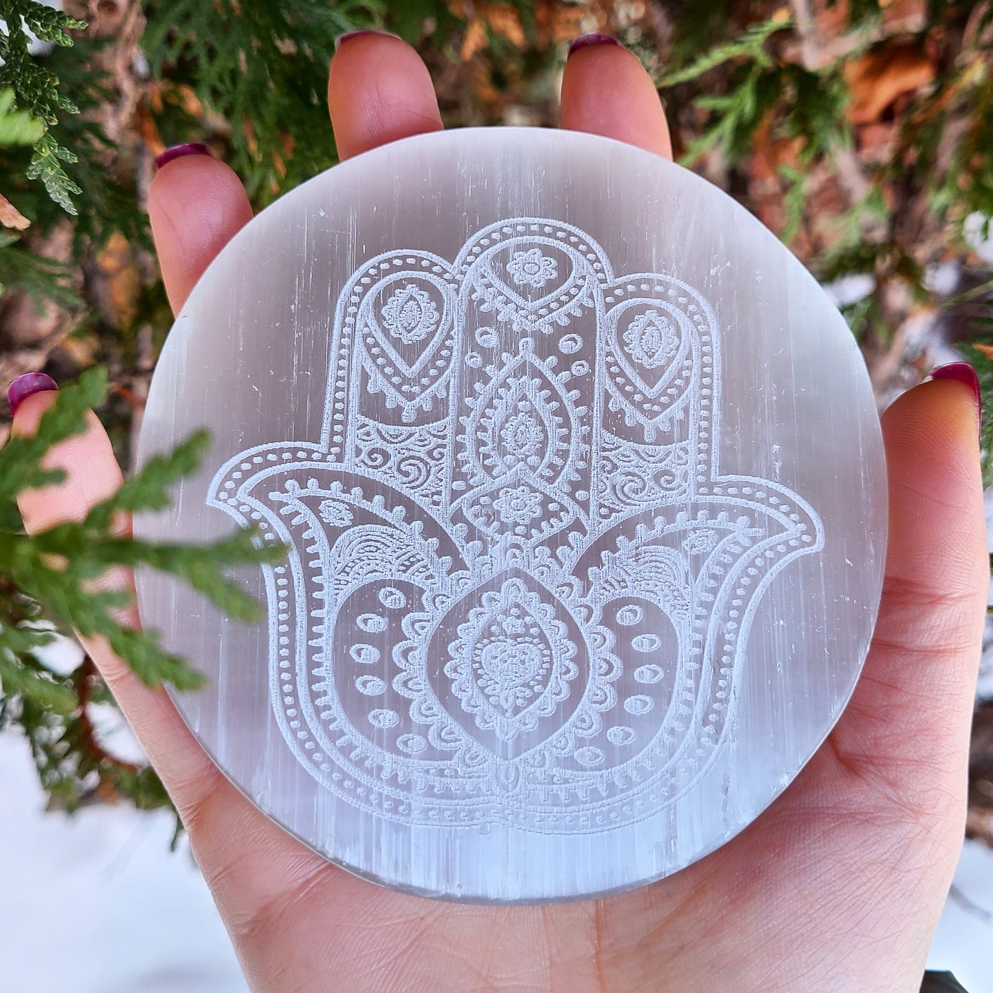 HAMSA HAND Selenite charging plate