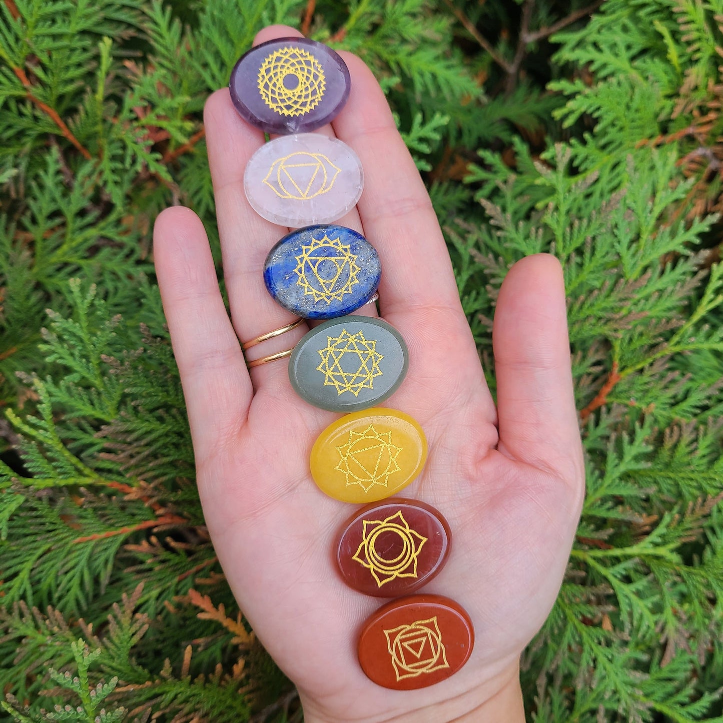 Engraved Chakra Set