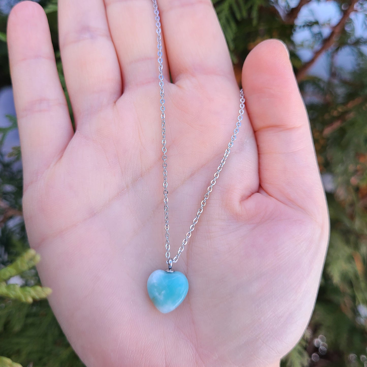Amazonite heart Necklace