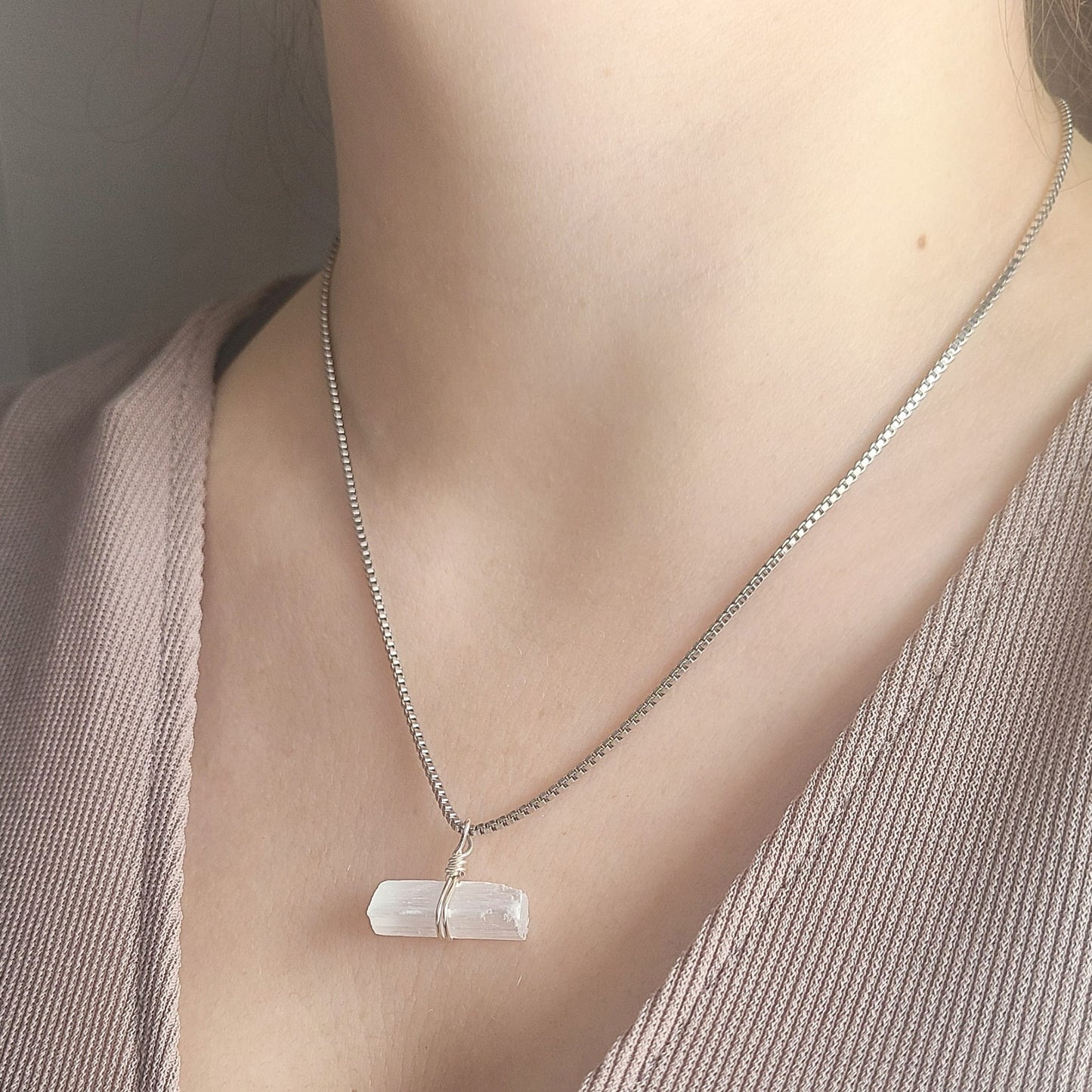 Selenite Necklace