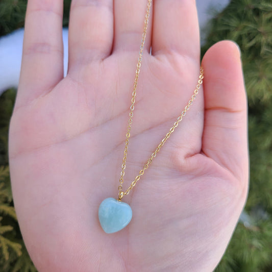 Amazonite heart Necklace