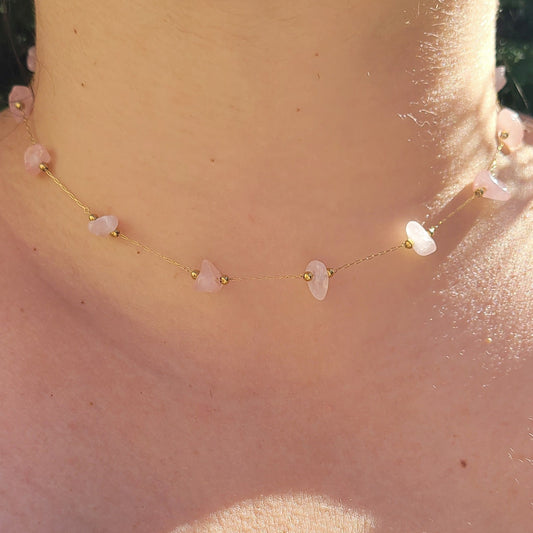 Rose Quartz Choker